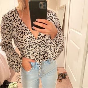 Cheetah top ONLY WORN ONCE